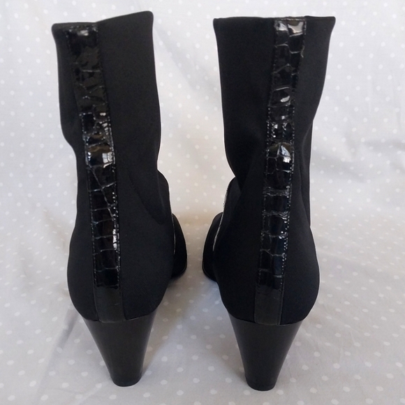 Brighton Tune Black Made in Italy Heeled Pull On Stretch Boots - Picture 5 of 10